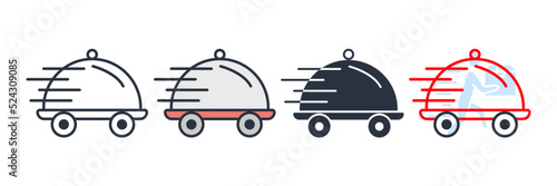 food delivery icon logo vector illustration. Fast delivery food symbol template for graphic and web design collection