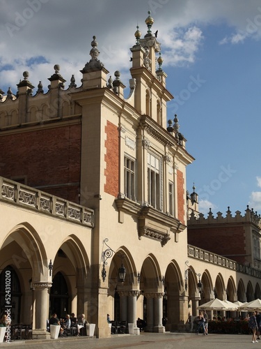 view at ancient building Cloth Hall on Krakow's Main Marked Place
