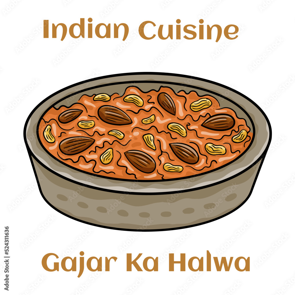 Carrot halwa,gajar ka halwa indian famous sweet made of carrots Stock