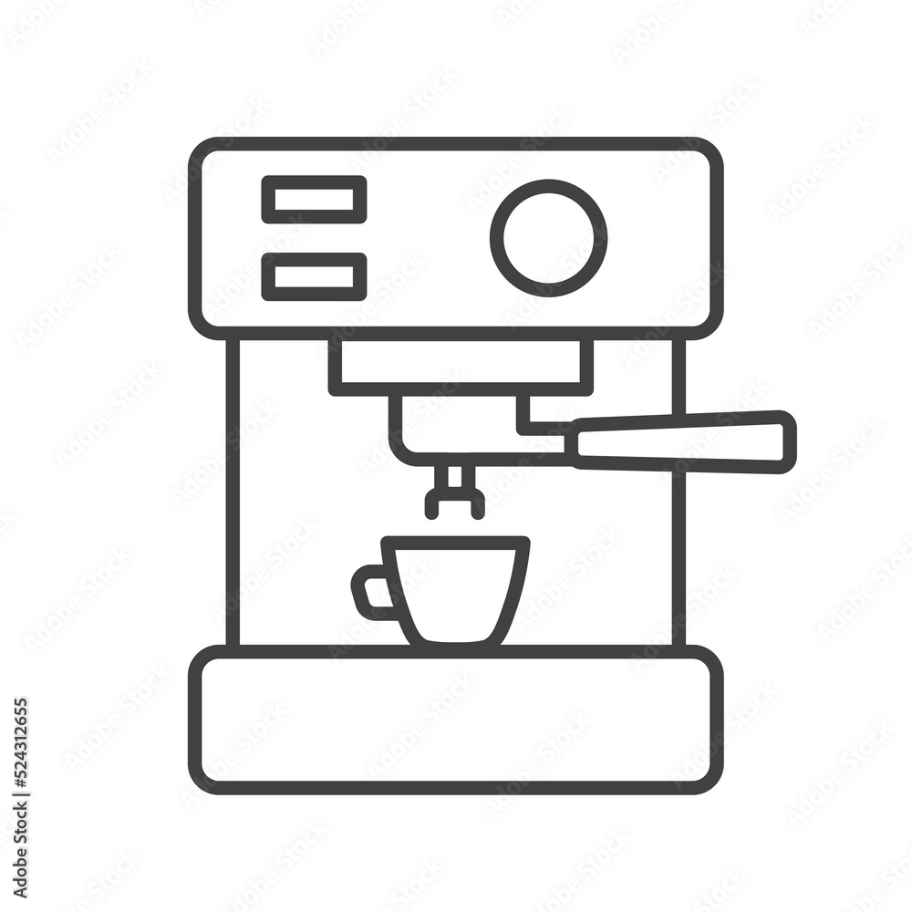 pressure coffee machine icon- vector illustration