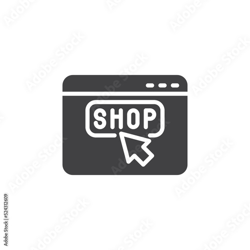 Online shop site vector icon