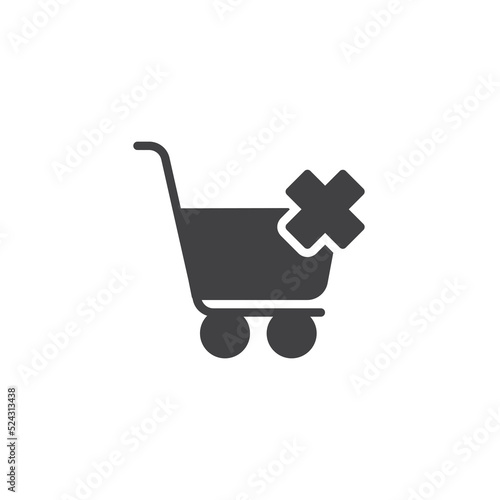 Remove shopping cart vector icon