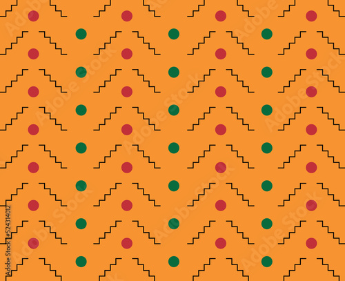 Yellow patterns. Geometric yellow background. Flat yellow background with patterns. zigzag and circle pattern. 