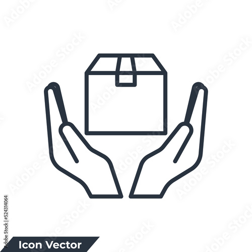 handle with care icon logo vector illustration. Handle with care sign symbol template for graphic and web design collection