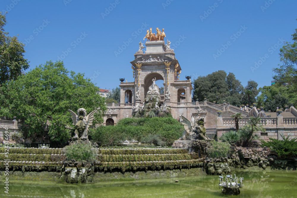 Monumental Waterfall in the Ciudadela park without water due to the drought, in Barcelona. Spain Monumental Waterfall in the Ciudadela park without water due to the drought, in Barcelona. Spain