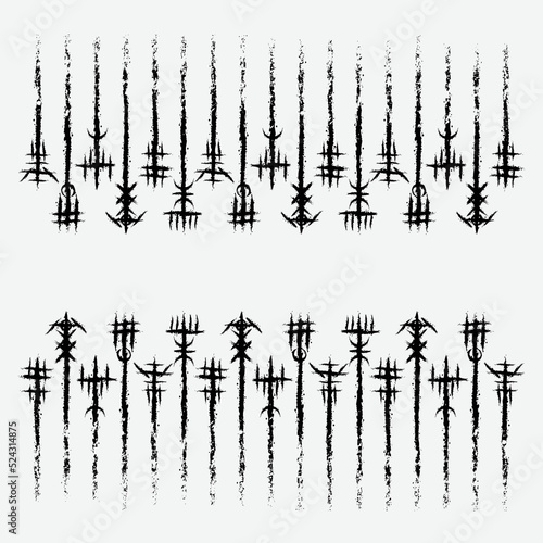 Norse viking black brush lines