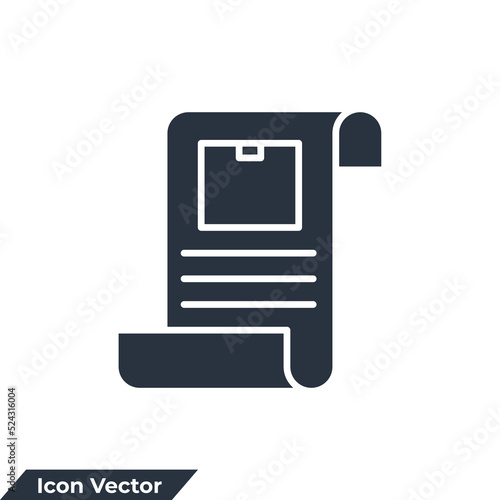 invoice icon logo vector illustration. Bill payment symbol template for graphic and web design collection