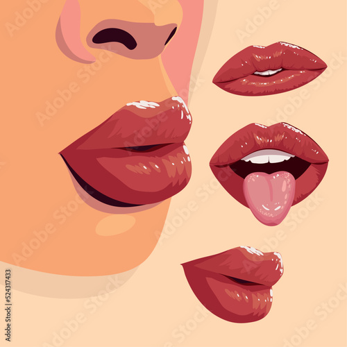 female mouth and lips