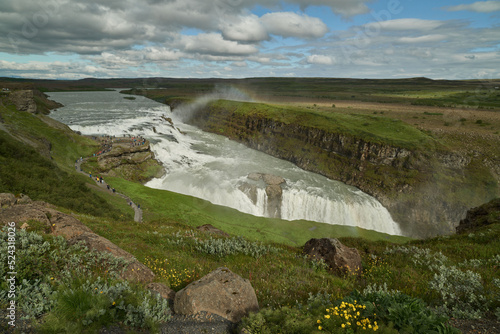 View of Gullfoss  waterfall  on The Golden Circle  Iceland.