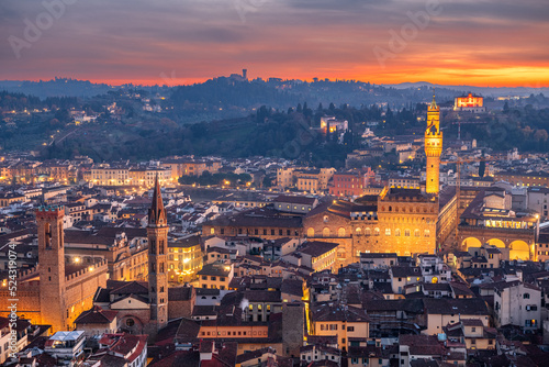 Canvastavla Florence, Italy at Sunset