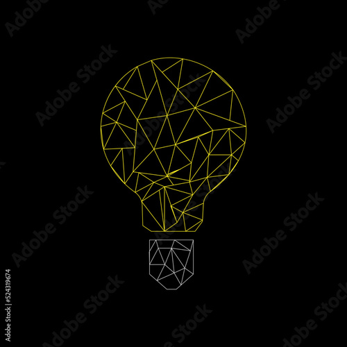 polygon light bulb geometric lines, symbols, light bulb icon