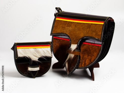 Colombian traditional leather satchel from the Antioquia Region called Carriel photo