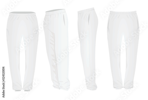 White tracksuit bottoms vector illustration