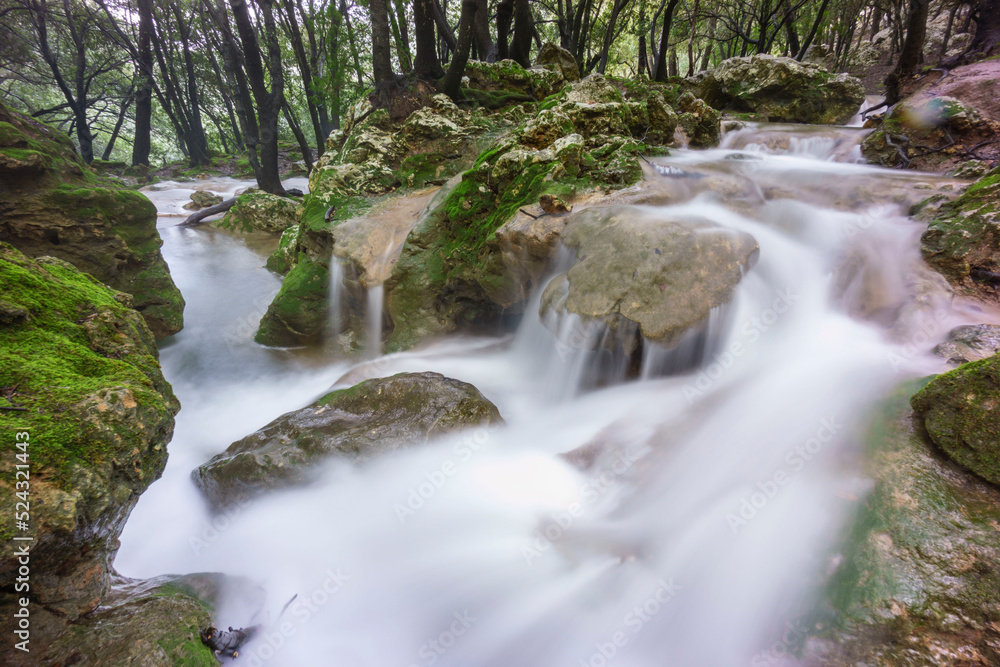 Obraz premium Torrente Es Freu. Orient, Sierra de Tramuntana. Mallorca. Balearic Islands. Spain.