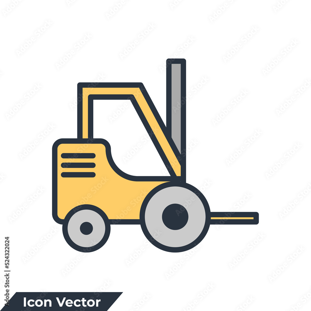 forklift icon logo vector illustration. forklift symbol template for graphic and web design collection