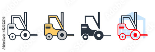 forklift icon logo vector illustration. forklift symbol template for graphic and web design collection