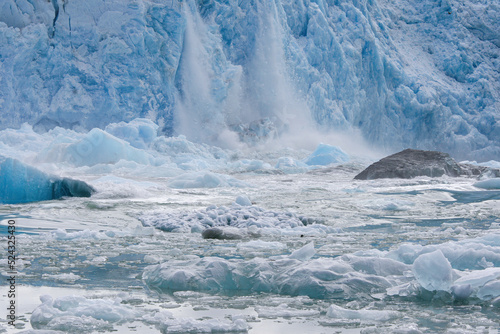 Canvas Print icefall from glacier
