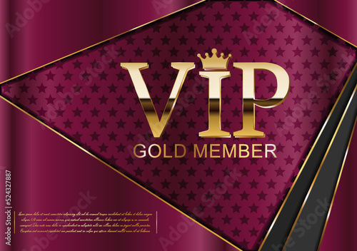 Golden VIP invitation card in dark black and gold background 