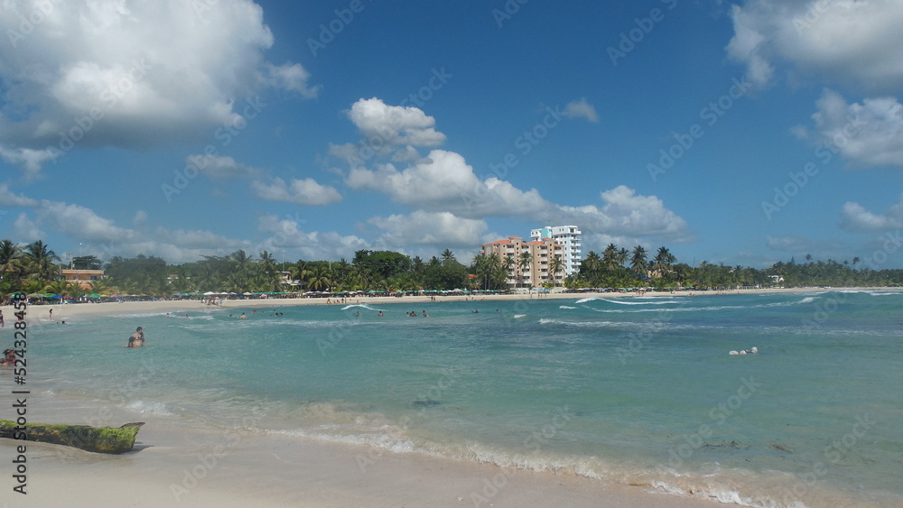 Obraz premium view from the sea on an island