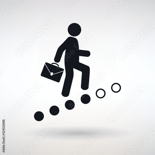 Career ladder icon isolated of flat style. Vector illustration.
