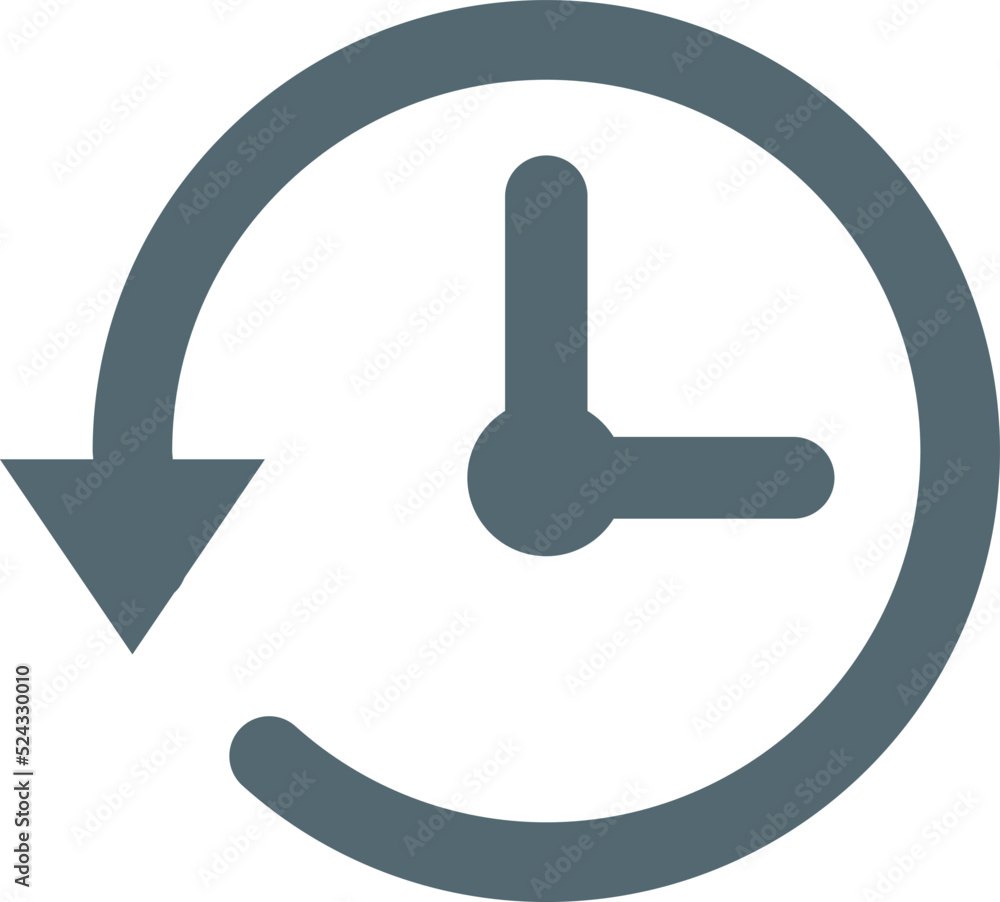 clock with restart icon. auto time icon clock with restart icon. auto time icon