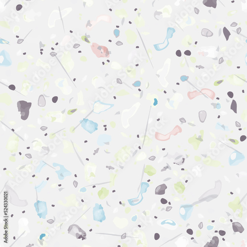 Terrazzo Texture Vector. Flooring Seamless Pattern