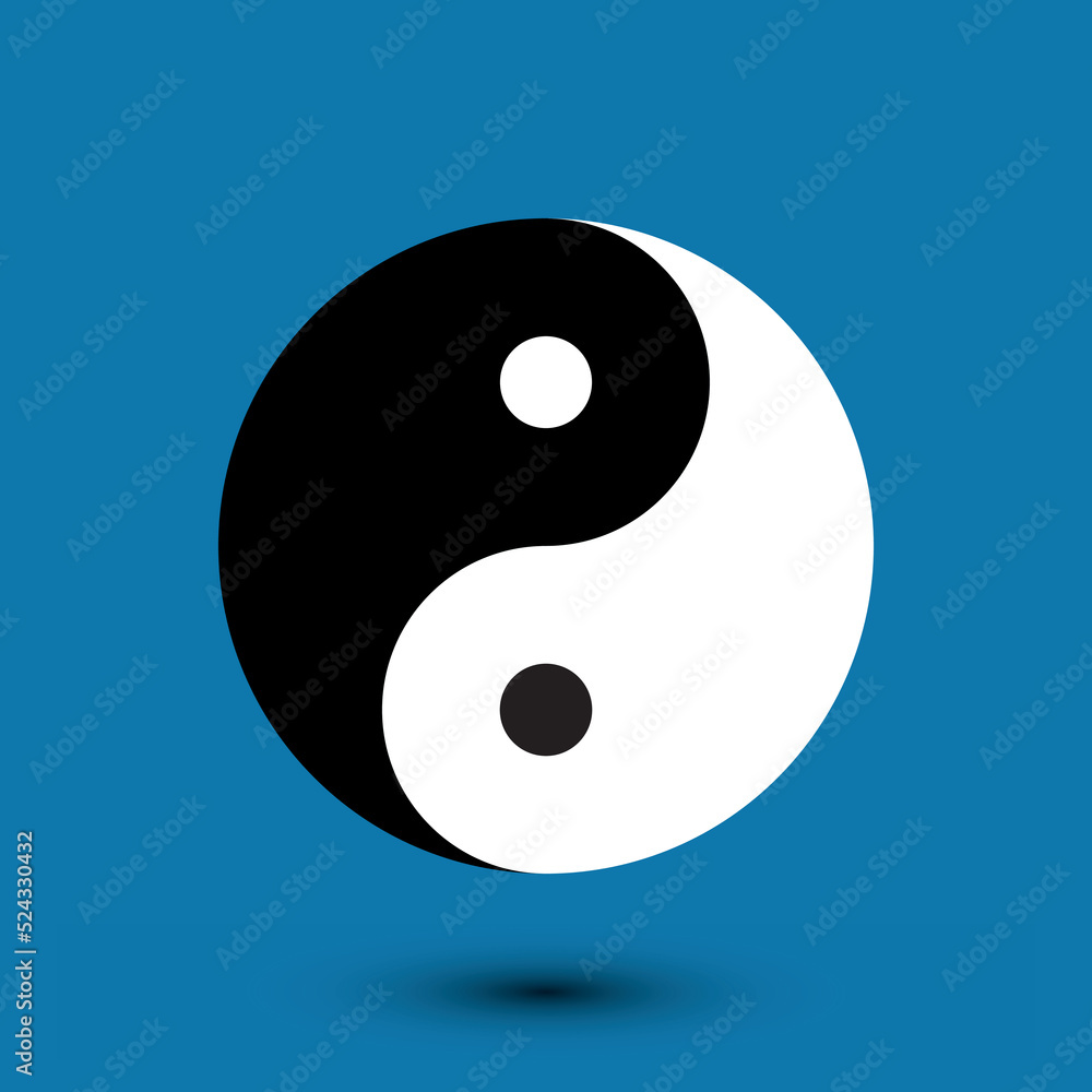 Borderless yin-yang vector symbol around the edge Borderless yin-yang vector symbol around the edge