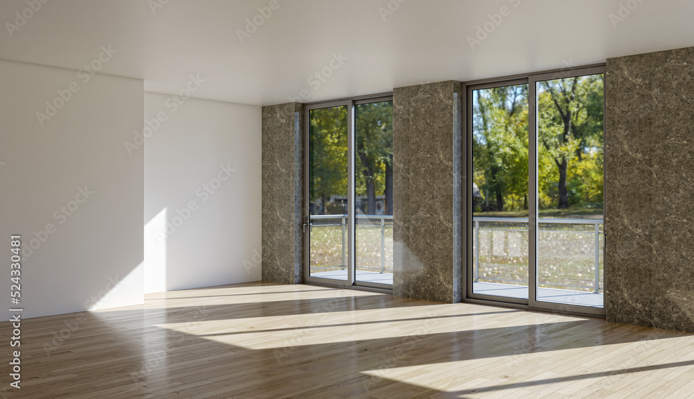 Illustration 3D rendering large luxury modern bright interiors Living room mockup computer digitally generated image Illustration 3D rendering large luxury modern bright interiors Living room mockup computer digitally generated image