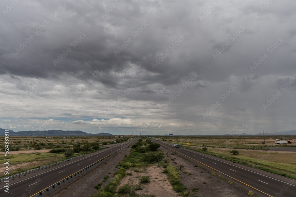 Scenic western New Mexico vista under dramatic monsoonal sky 