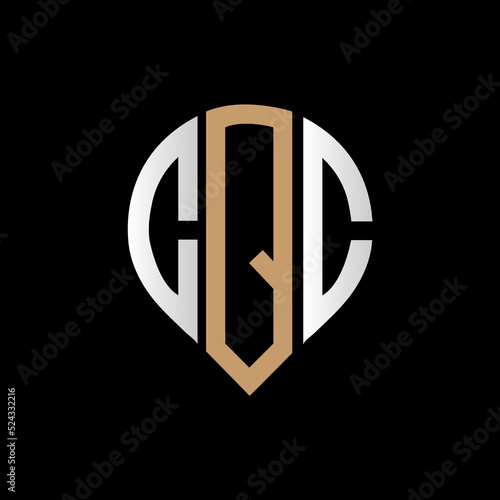 CQC logo monogram isolated on circle element design template, CQC letter logo design on black background. CQC creative initials letter logo concept. CQC letter design.
 photo