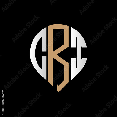 CRI logo monogram isolated on circle element design template, CRI letter logo design on black background. CRI creative initials letter logo concept. CRI letter design.
