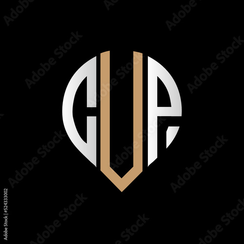 CVP logo monogram isolated on circle element design template, CVP letter logo design on black background. CVP creative initials letter logo concept. CVP letter design.
 photo