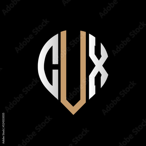 CVX logo monogram isolated on circle element design template, CVX letter logo design on black background. CVX creative initials letter logo concept. CVX letter design.
 photo