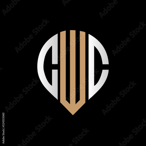 CWC logo monogram isolated on circle element design template, CWC letter logo design on black background. CWC creative initials letter logo concept. CWC letter design.
 photo