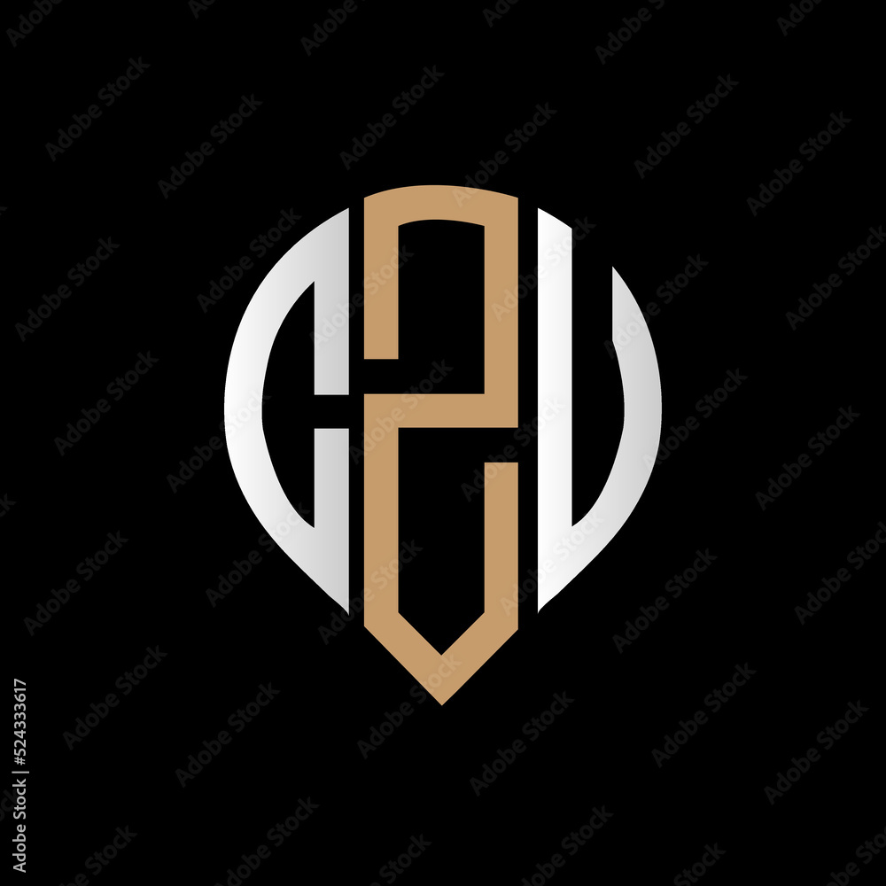 CZU logo monogram isolated on circle element design template, CZU letter logo design on black background. CZU creative initials letter logo concept. CZU letter design.
 - obrazy, fototapety, plakaty 