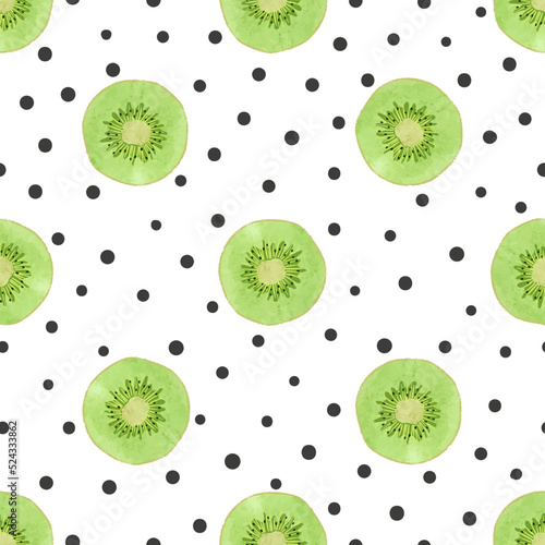 Seamless kiwi fruit pattern...
