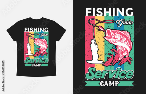 Typography, Vintage, Custom Fishing T-shirt Design Modern Minimalist Layout.