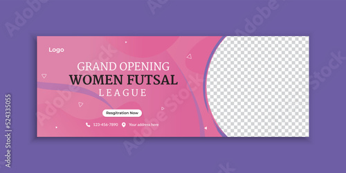 Women football social media post and web banner template design