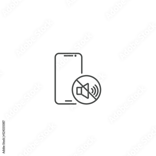 silent phone icon, turn mobile quiet, silence or sound switch, vector illustration eps 10