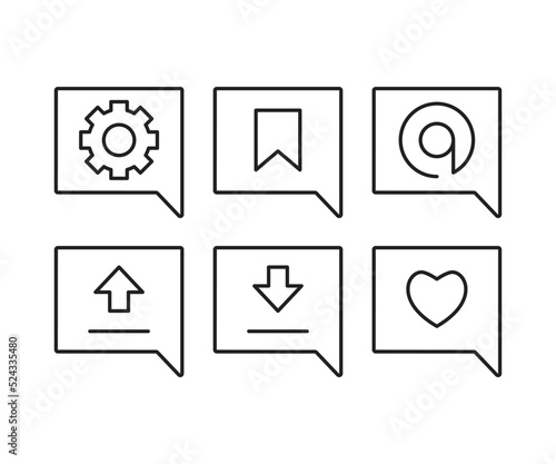 message and user interface icons vector illustration