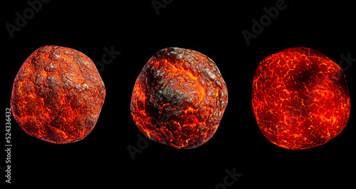 Foto Fantasy alien planets with surface of molten hot liquid lava
