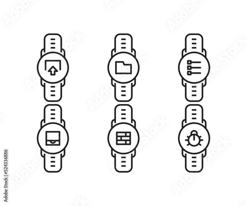 smartwatch and user interface icons set