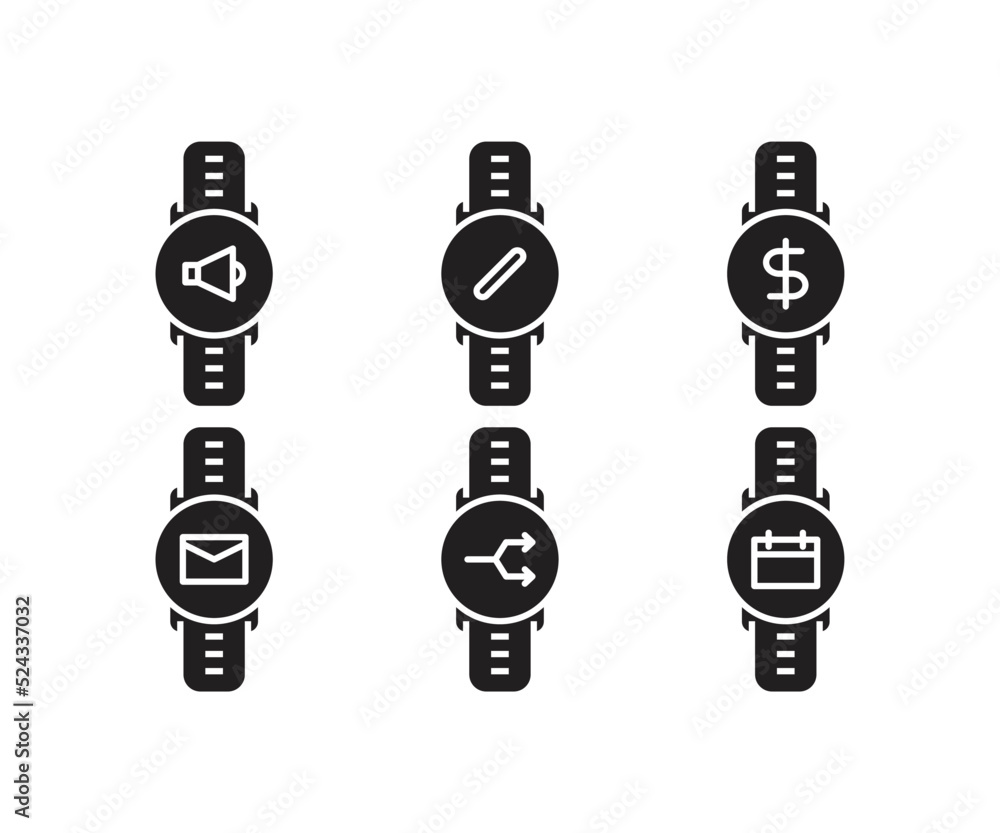 smart watch and user interface icons set smart watch and user interface icons set
