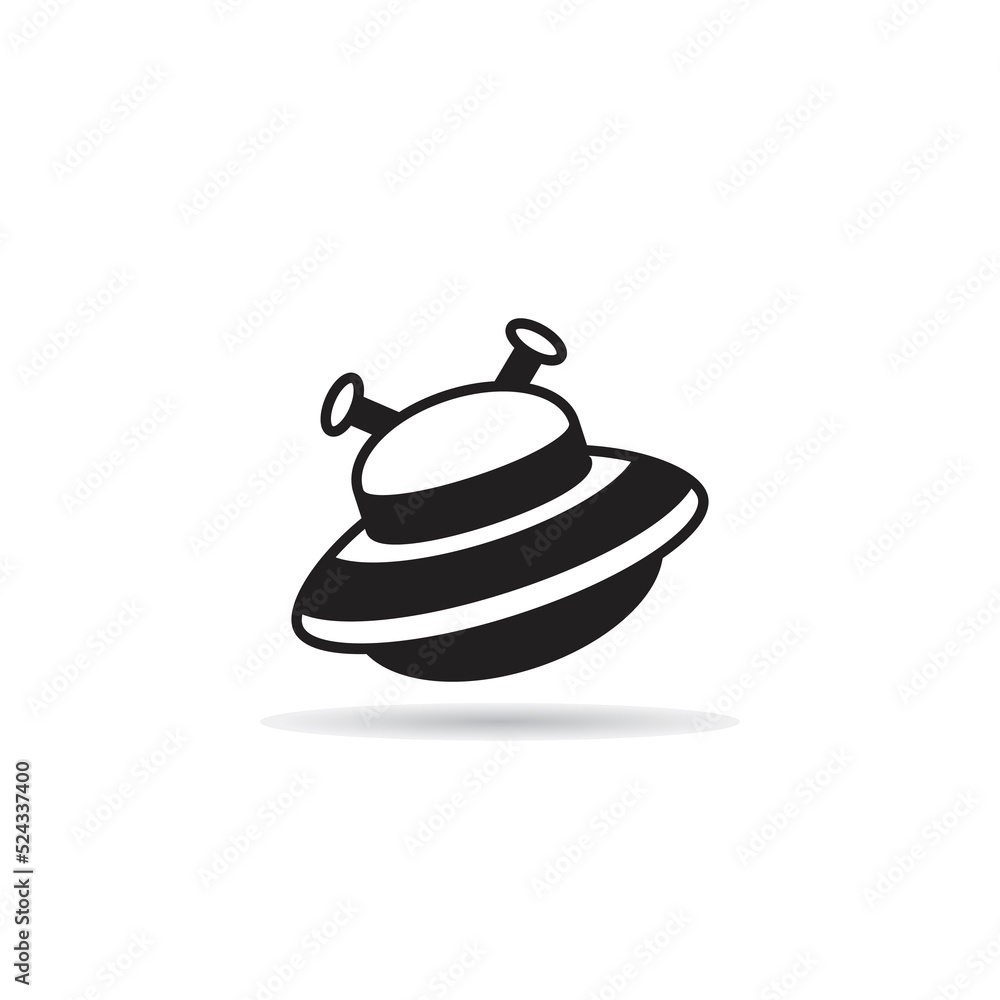 unidentified flying object icon on white background unidentified flying object icon on white background
