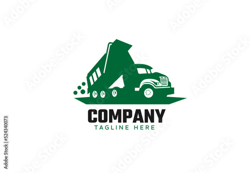 Junk removal truck vehicle car logo design, dumpster vector logo