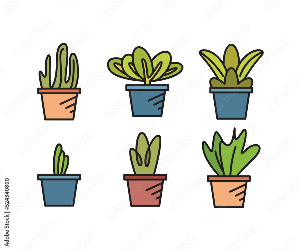 plant pot icons set vector illustration plant pot icons set vector illustration