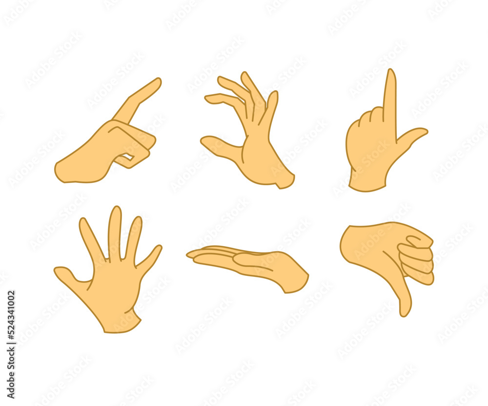 Fototapeta premium hand gestures set illustration