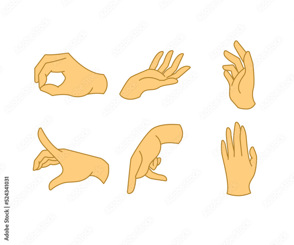 Obraz premium hand gestures set illustration