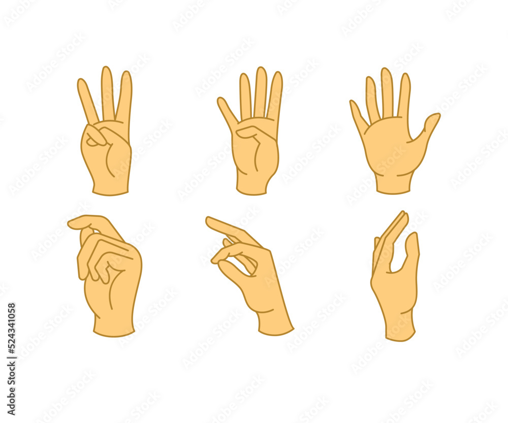 Fototapeta premium hand gestures set illustration