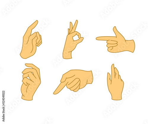 hand gestures set illustration
